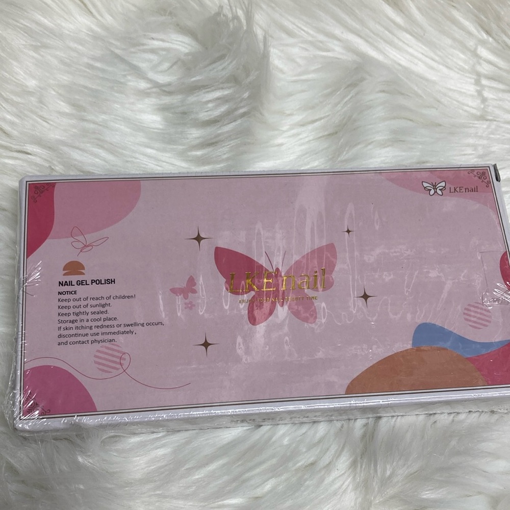 Nail Gel Polish Set - Pink and Gold